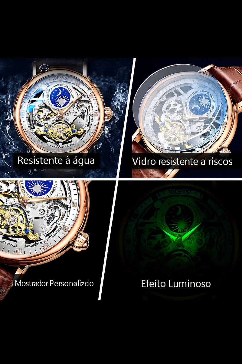 Relógio OLEVS Skeleton Automático