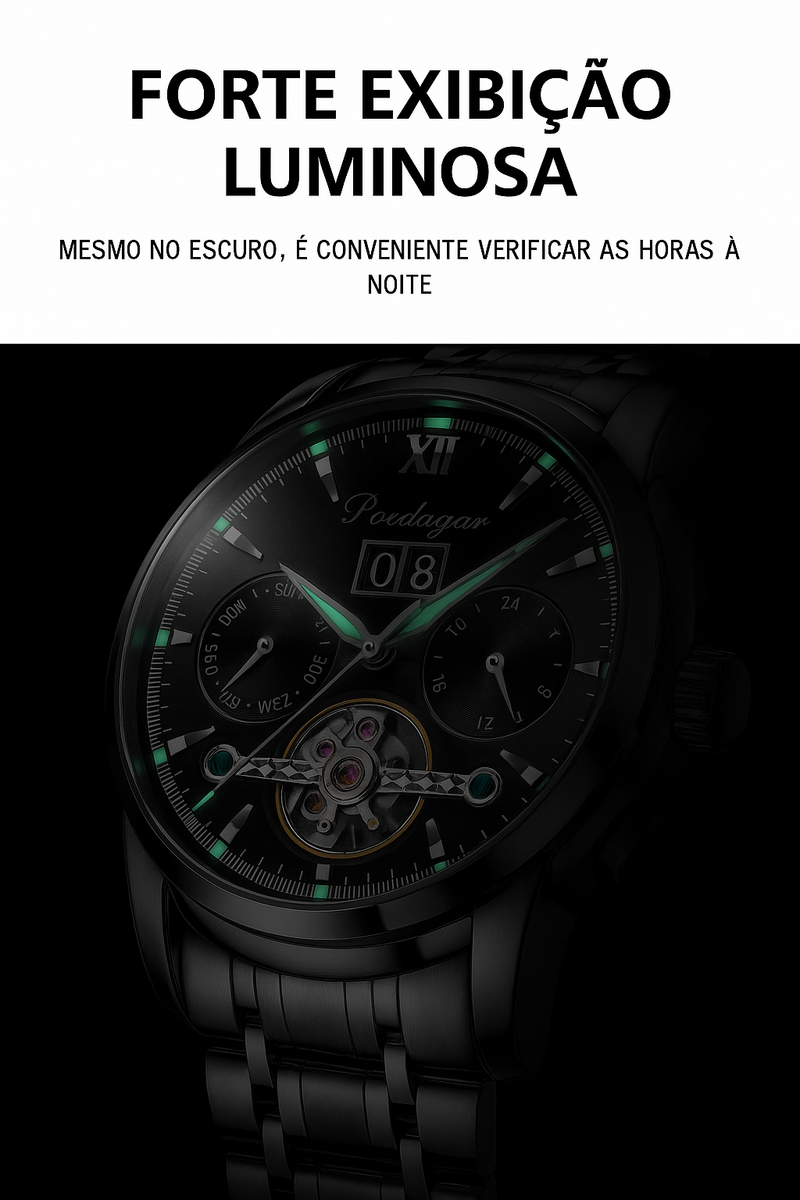 Relógio POEDAGAR Automático de Luxo