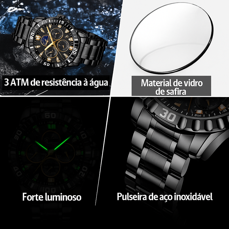 Relógio POEDAGAR Cronógrafo de Luxo